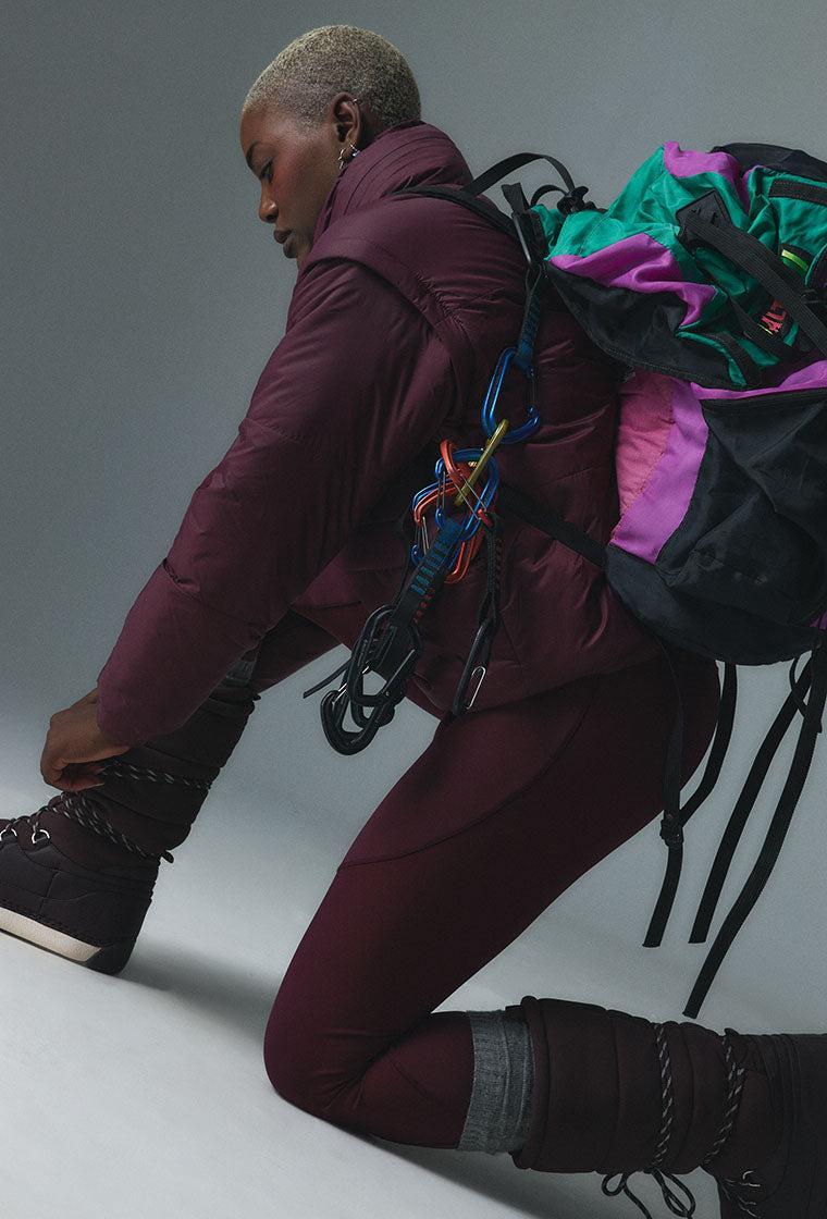 Legging deportivo alto impacto Peak Motion - Aubergine-Black Limba