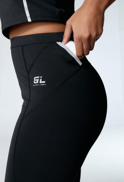 Legging deportivo alto impacto Race - Black-Black Limba