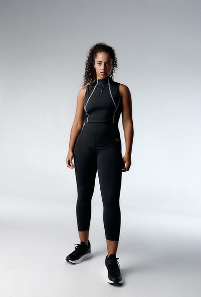 Legging deportivo alto impacto Race - Black-Black Limba