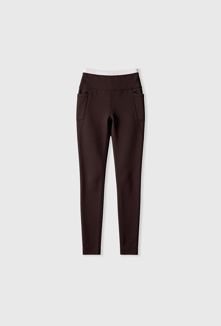 Legging deportivo alto impacto recortable Trackline - Chocolate & cream-Black Limba