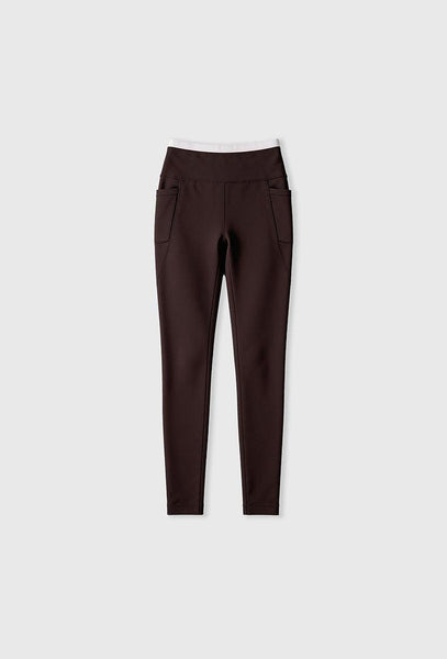 Legging deportivo alto impacto recortable Trackline - Chocolate & cream-Black Limba