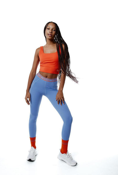Legging deportivo bicolor EraFlex - Persian jewel & Coral-Black Limba