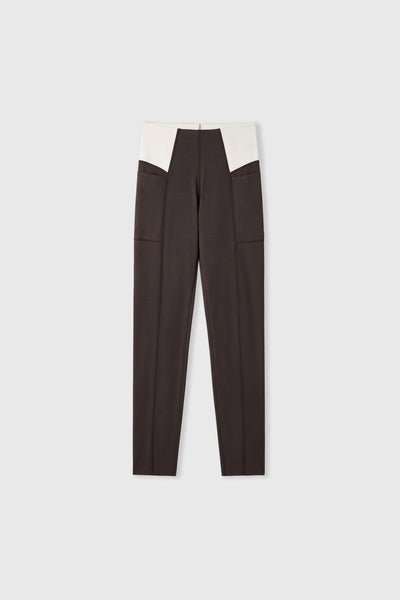 Legging deportivo bicolor Sharpline - Chocolate & Cream-Black Limba