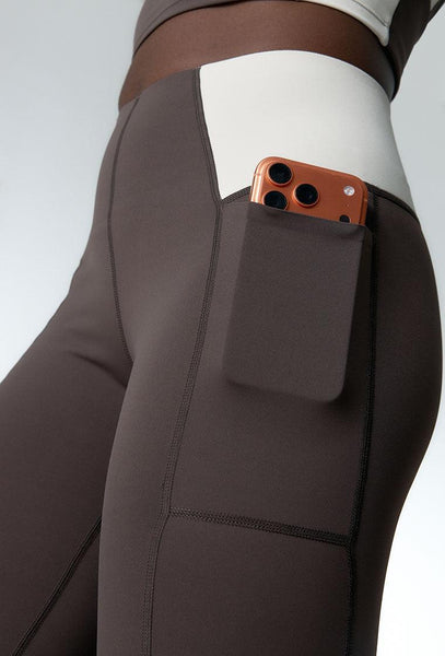 Legging deportivo bicolor Sharpline - Chocolate & Cream-Black Limba