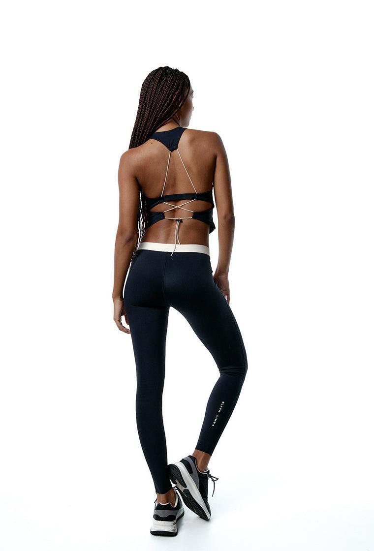 Legging deportivo compresivo Nova - Black & Cream-Black Limba