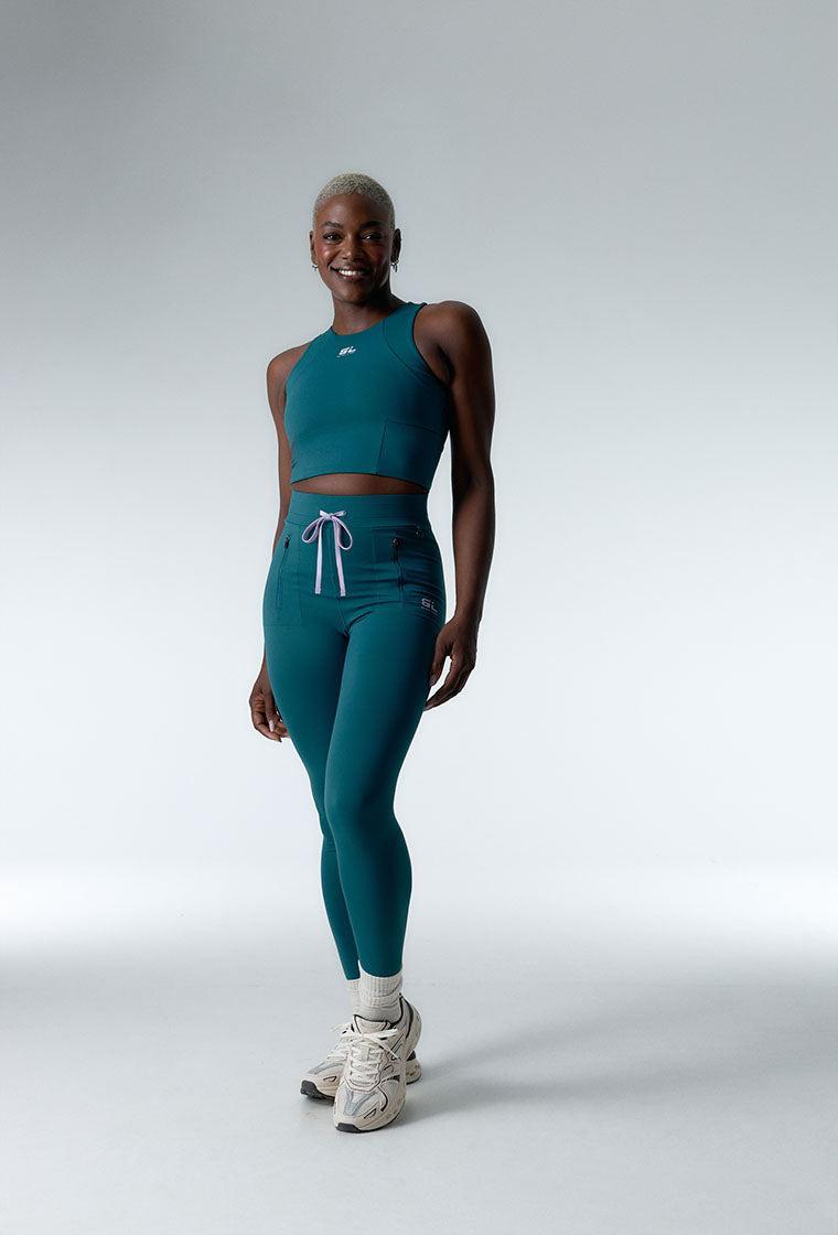 Legging deportivo compresivo Stamina - Peacock-Black Limba