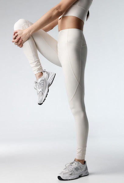 Legging deportivo compresivo recortable Diardi - Cream-Black Limba