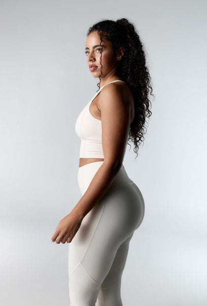 Legging deportivo compresivo recortable Diardi - Cream-Black Limba