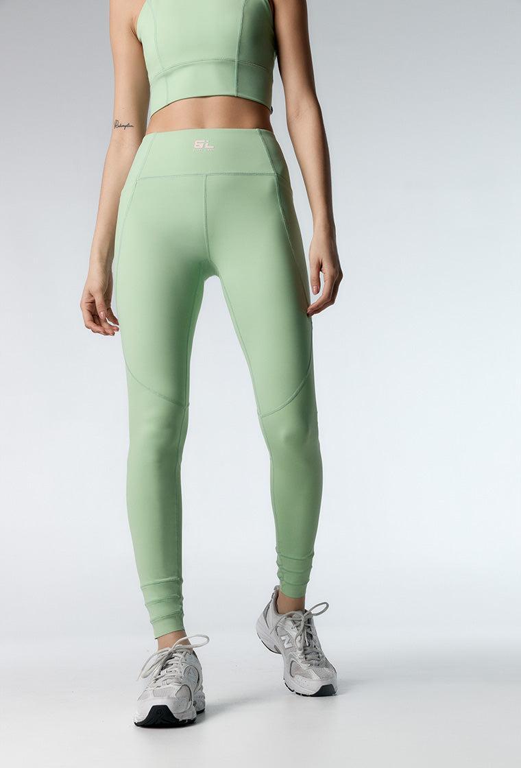 Legging deportivo compresivo recortable Diardi - Pistacho-Black Limba