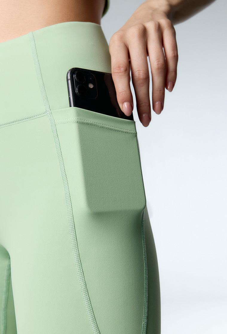 Legging deportivo compresivo recortable Diardi - Pistacho-Black Limba