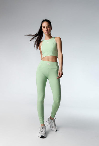 Legging deportivo compresivo recortable Diardi - Pistacho-Black Limba