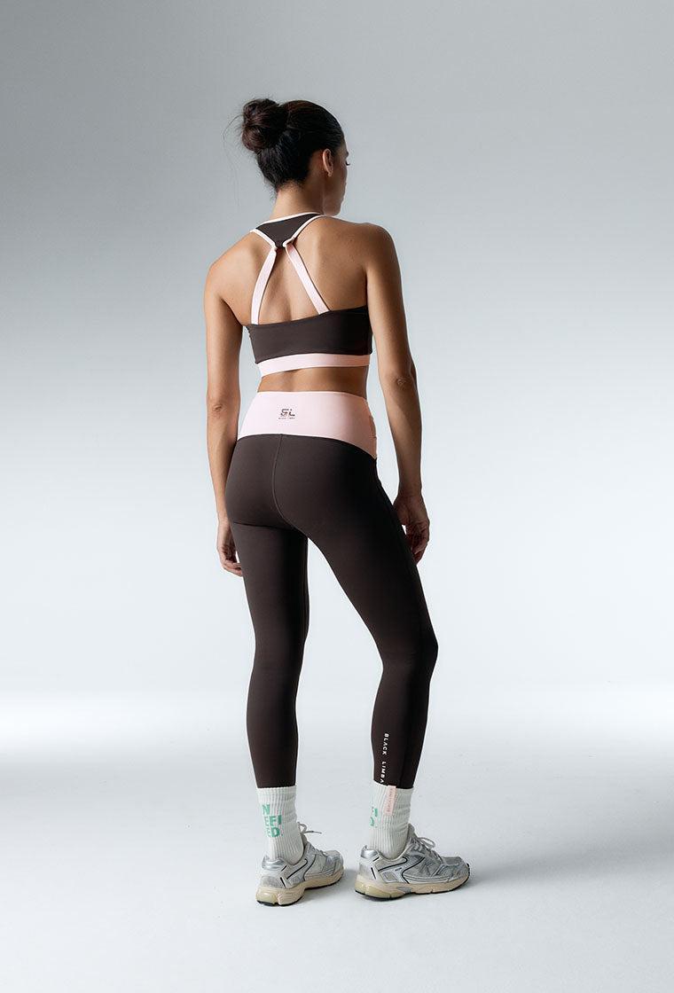 Legging deportivo compresivo recortable Evolve - Chocolate & Marshmallow-Black Limba