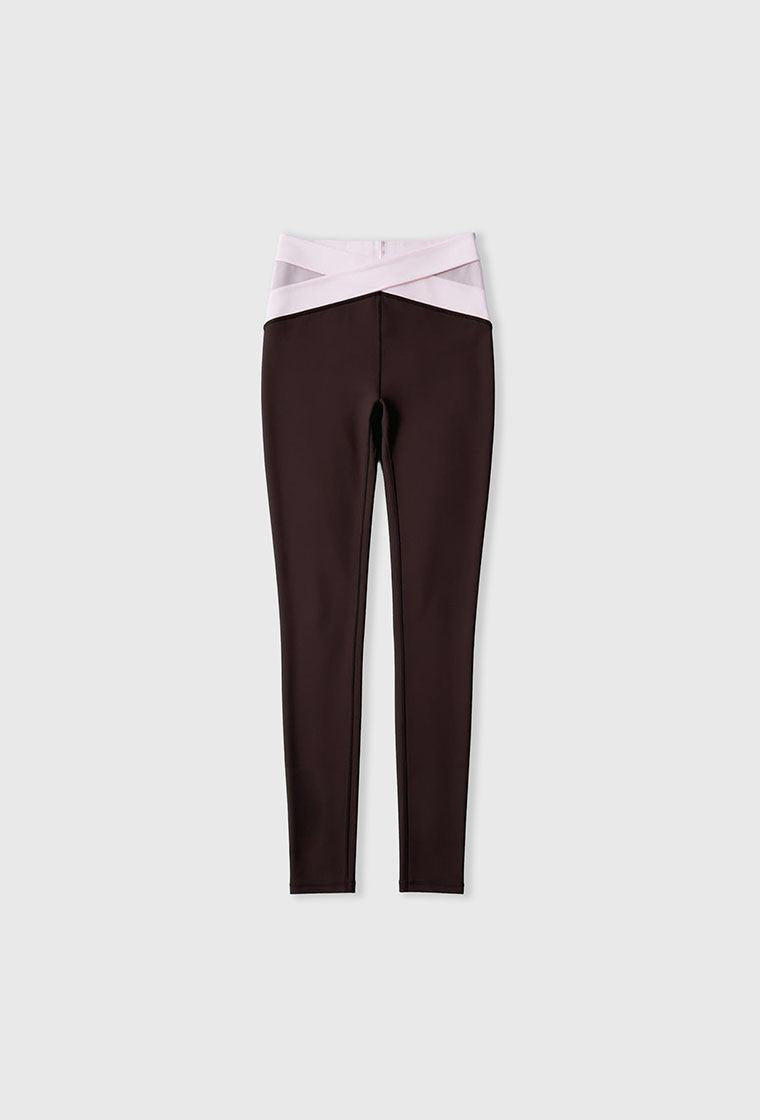 Legging deportivo compresivo recortable Evolve - Chocolate & Marshmallow-Black Limba