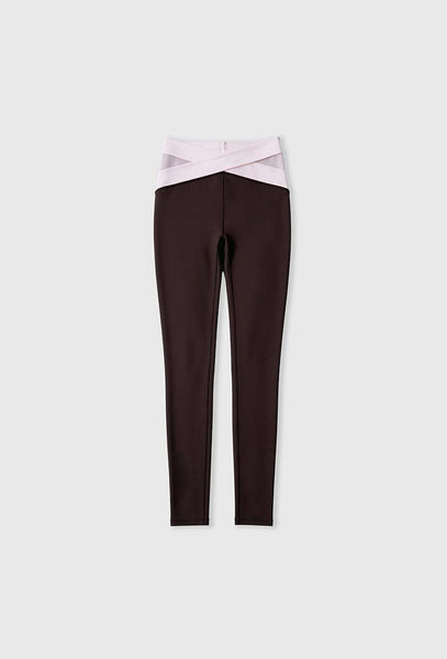 Legging deportivo compresivo recortable Evolve - Chocolate & Marshmallow-Black Limba