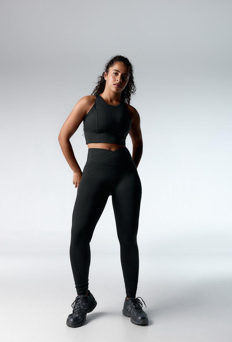 Legging deportivo compresivo recortable Ica - Black-Black Limba