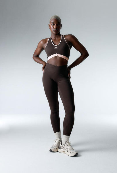Legging deportivo compresivo recortable Ica - Chocolate-Black Limba