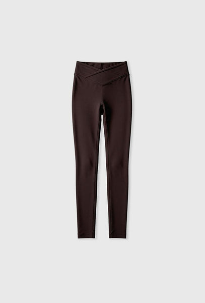 Legging deportivo compresivo recortable Ica - Chocolate-Black Limba