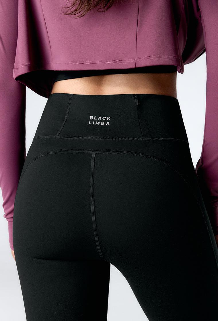 Legging deportivo compresivo recortable Lorin - Black-Black Limba
