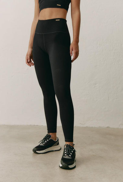 Legging deportivo de canalé Jari - Black-Black Limba