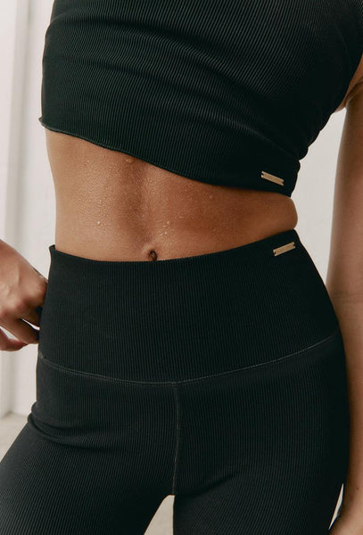 Legging deportivo de canalé Jari - Black-Black Limba