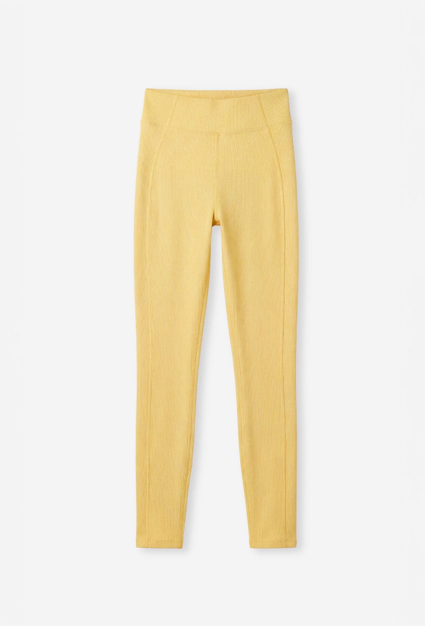 Legging deportivo de canalé Riva - Soft yellow-Black Limba