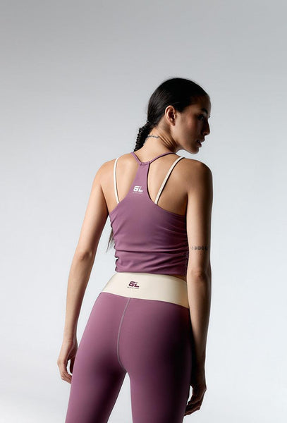 Legging deportivo medio impacto Twist - Tulipwood & Cream-Black Limba