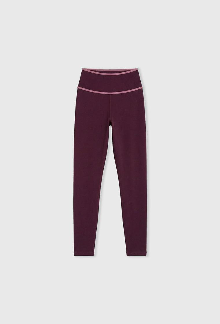 Legging deportivo medio impacto recortable Drive line - Aubergine & Mauve-Black Limba