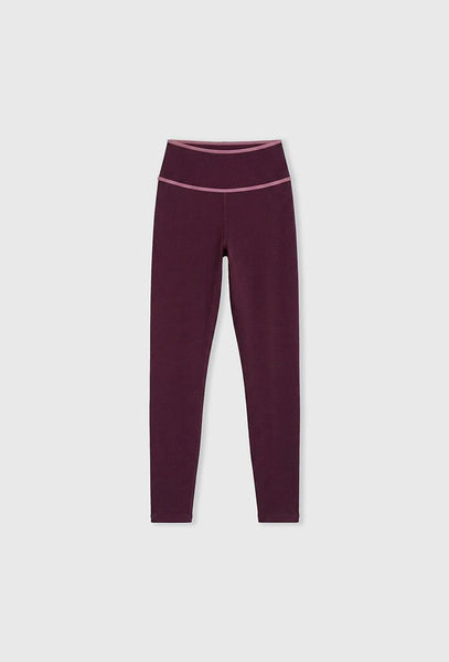 Legging deportivo medio impacto recortable Drive line - Aubergine & Mauve-Black Limba