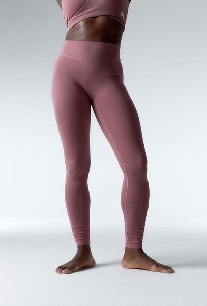 Legging deportivo medio impacto recortable Wave - Rose Brown-Black Limba