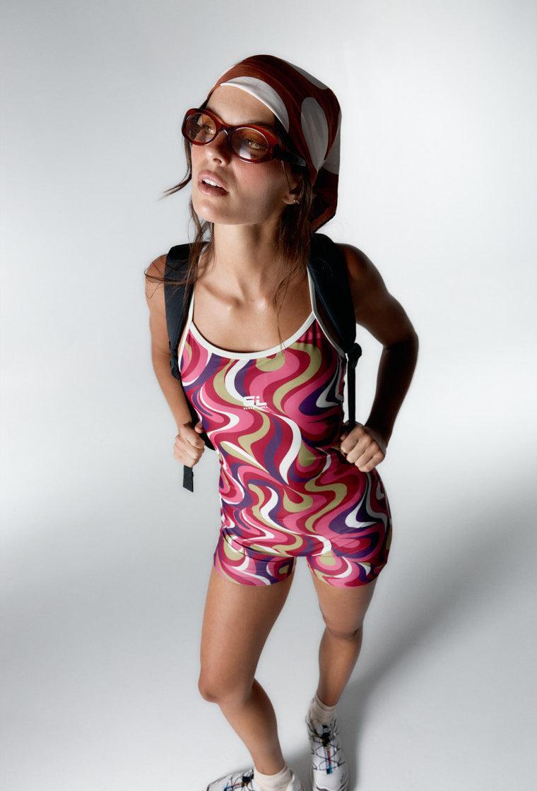 Mono Hiva - Burgundy print-Black Limba