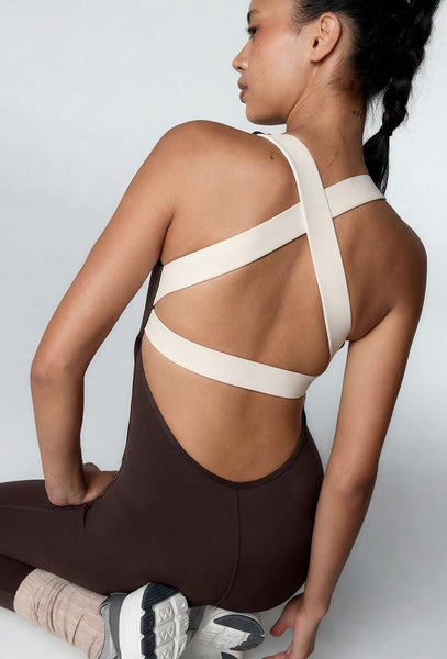 Mono deportivo recortable Leap - Brown & Cream-Black Limba