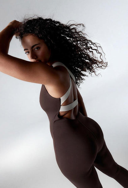 Mono deportivo recortable Leap - Brown & Cream-Black Limba