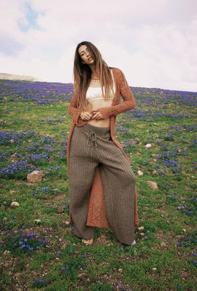 Pantalón de punto Monix - Taupe-Black Limba