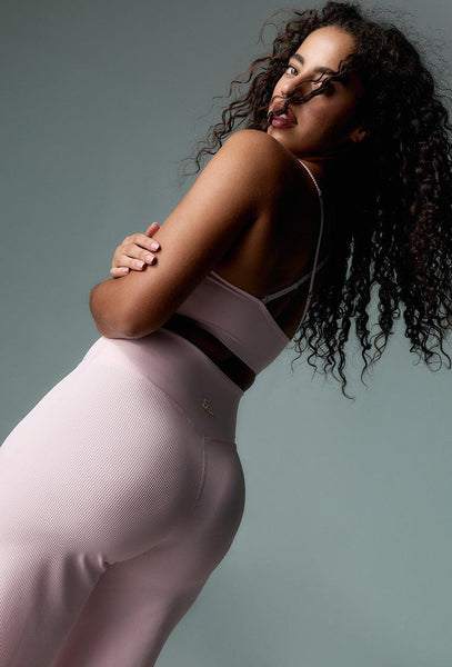 Pantalón deportivo de canalé Nonna - Marshmallow-Black Limba