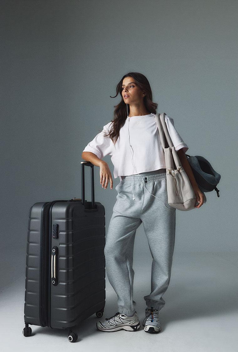 Pantalón deportivo tacto suave Cloud - Grey Melange-Black Limba