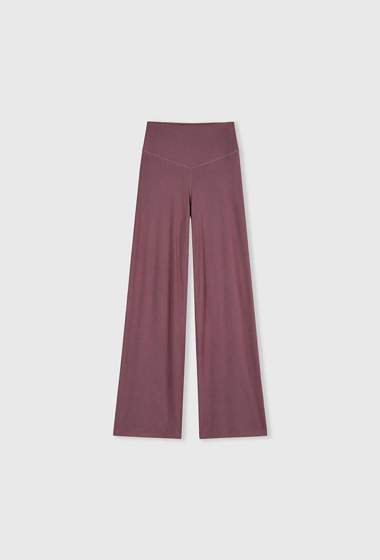 Pantalón wide leg tacto suave Halves - Rose brown-Black Limba