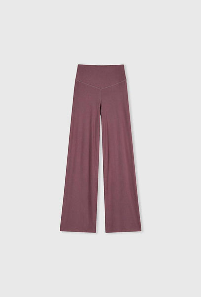 Pantalón wide leg tacto suave Halves - Rose brown-Black Limba