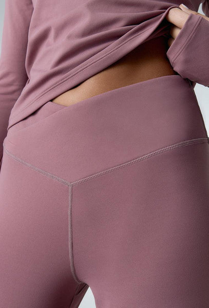Pantalón wide leg tacto suave Halves - Rose brown-Black Limba