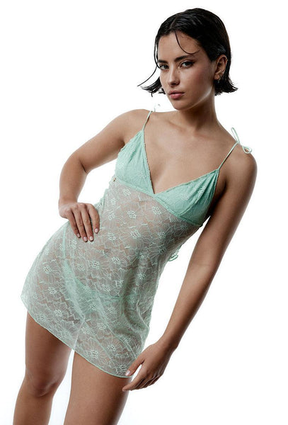 Picardías de encaje Bailey - Green-Black Limba