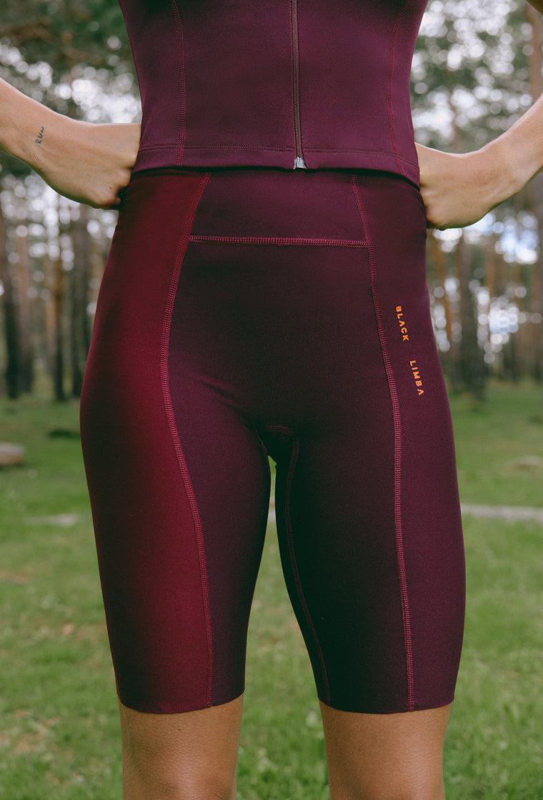 Short deportivo PedalPower - Cherry & Burgundy-Black Limba