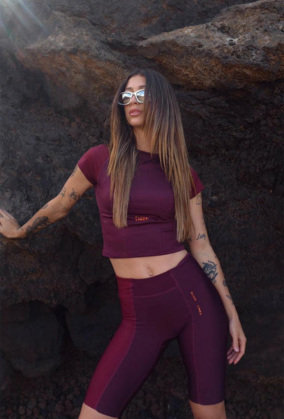 Camiseta deportiva PedalPower - Cherry & Burgundy-Black Limba