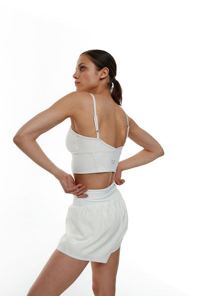 Short deportivo bicolor Mérope - Cream-Black Limba