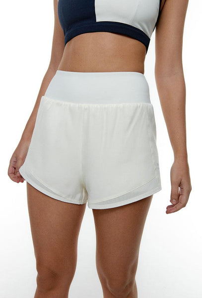 Short deportivo bicolor Mérope - Cream-Black Limba