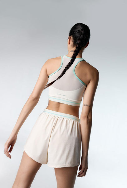 Short deportivo doble Tokio - Cream-Black Limba