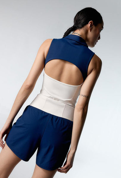 Short deportivo regulable Slam - Navy & Cream-Black Limba