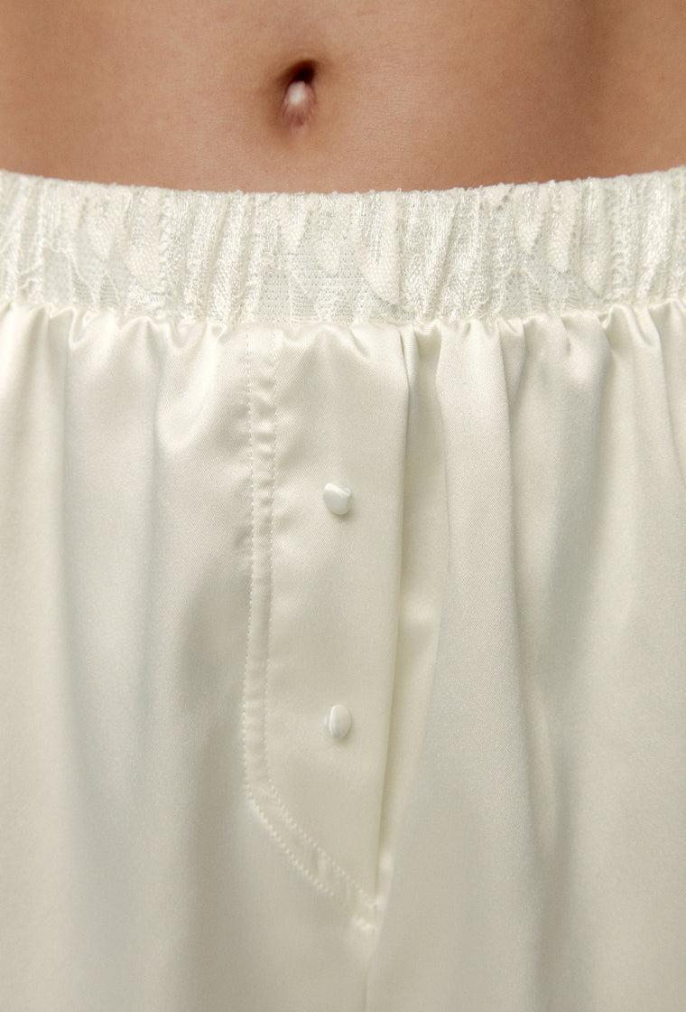 Short lencero Ida - Gardenia-Black Limba