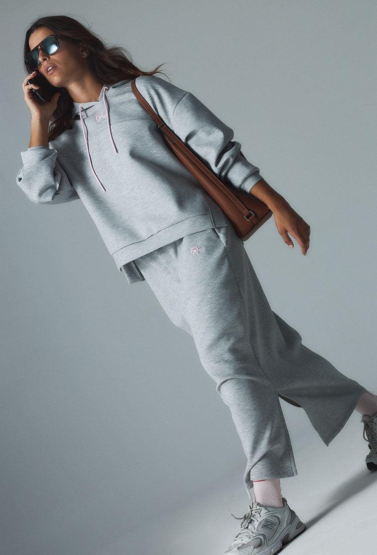 Sudadera con capucha Moon - Grey Melange-Black Limba