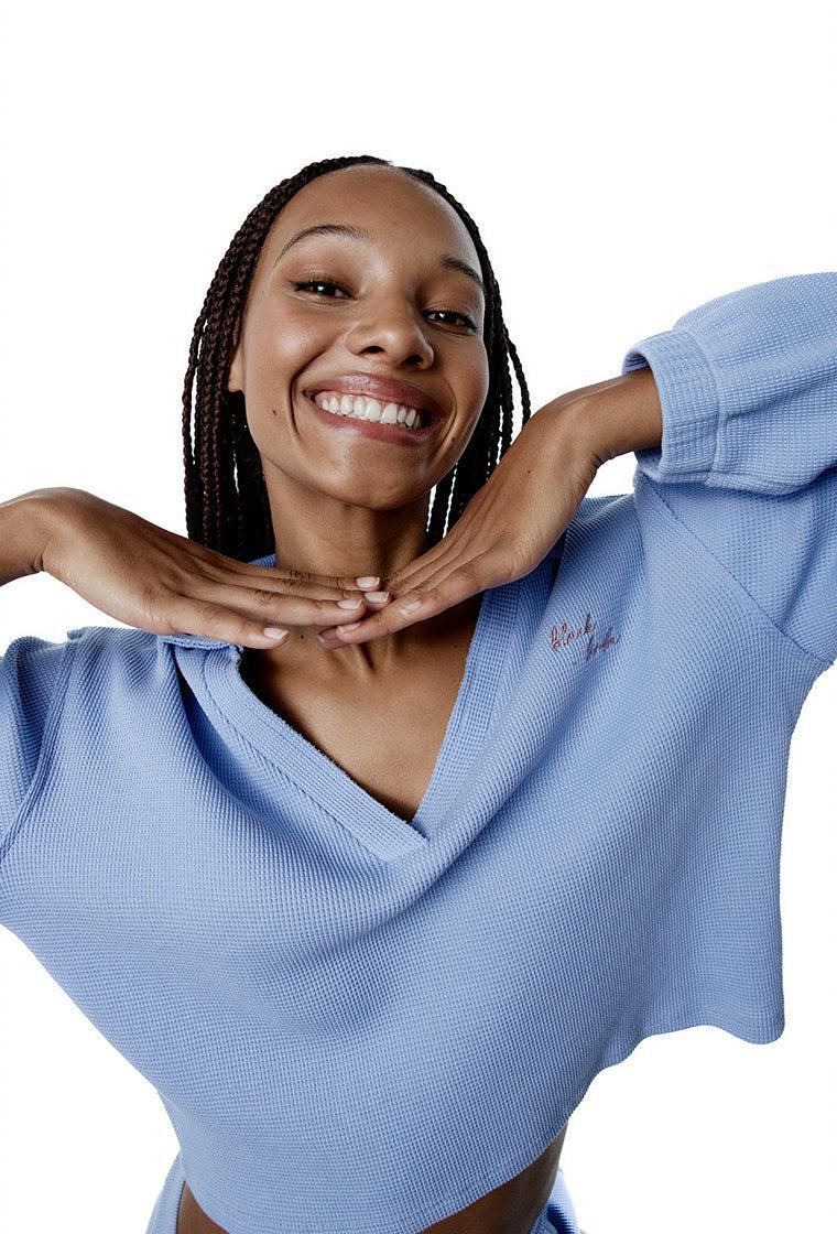 Sudadera deportiva de algodón Reverie - Sky blue-Black Limba