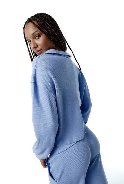 Sudadera deportiva de algodón Reverie - Sky blue-Black Limba