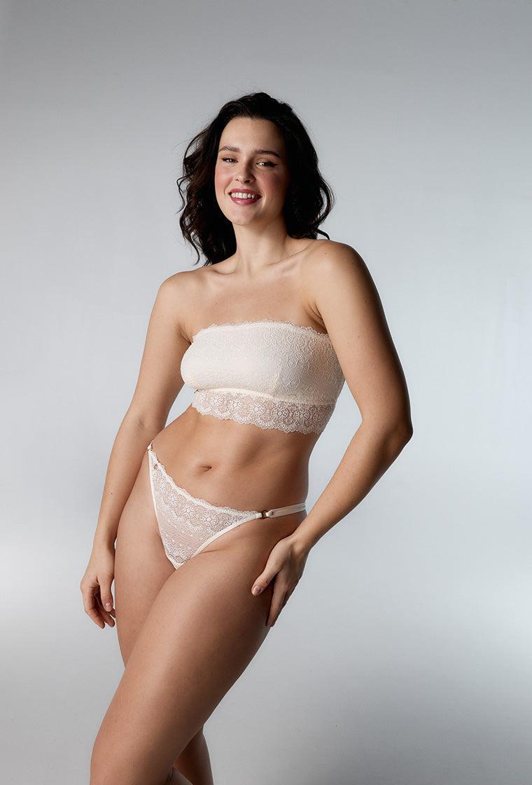 Sujetador Bandeau Filipa - Cream-Black Limba